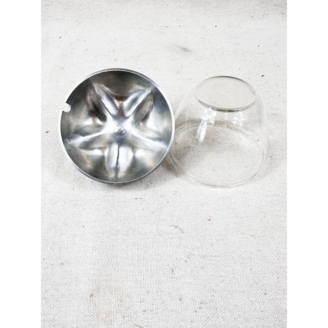 Silver Mid-Century Vintage Glass & Silverplate Apple Condiment Jam Jar With Spoon For Sale - Image 8 of 11