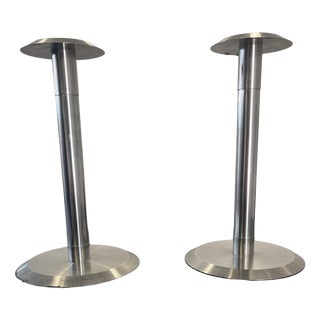 Vintage Candleholders in Stainless Steel, Set of 2 For Sale