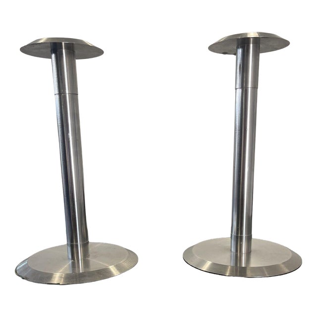 Vintage Candleholders in Stainless Steel, Set of 2 For Sale