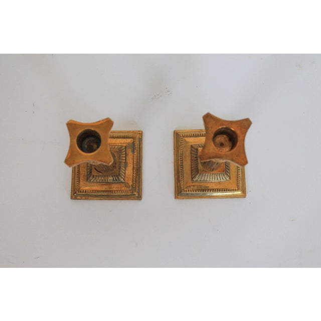 Vintage Brass Pillar Candle Holders a Pair Chairish