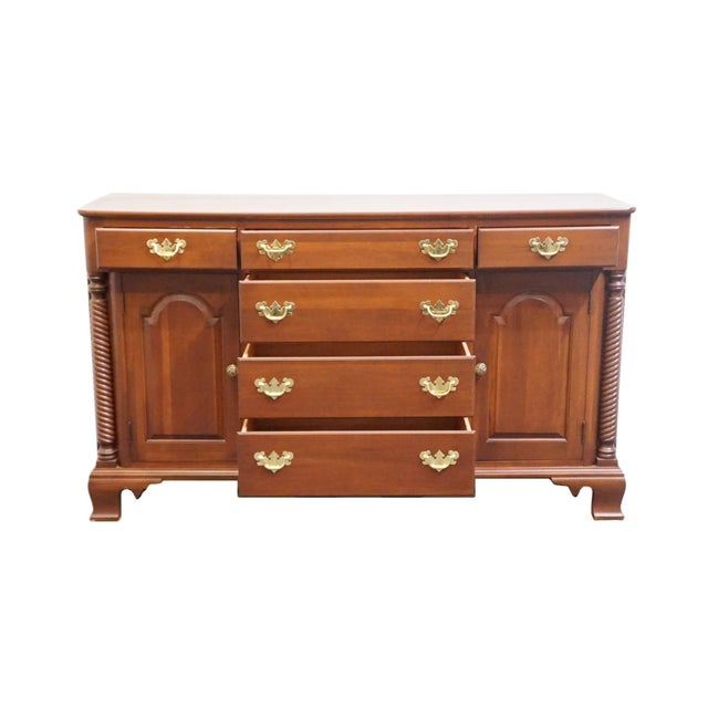 Late 20th Century Willett Furniture Traditional Style Solid Wildwood Cherry 62" Buffet 6550 For Sale - Image 5 of 15