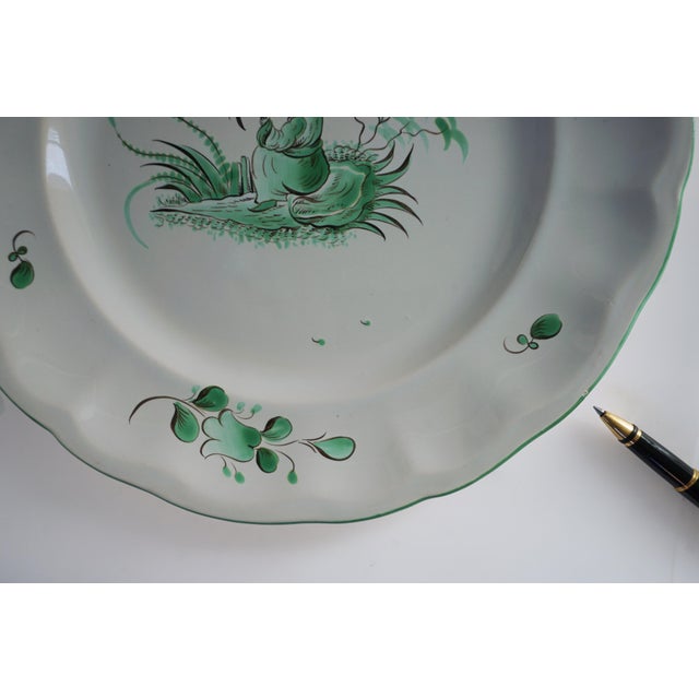 1980s French Chinoiserie St Clément Faience Dinner Plates East Wind Pattern - Set of 8 For Sale - Image 17 of 18