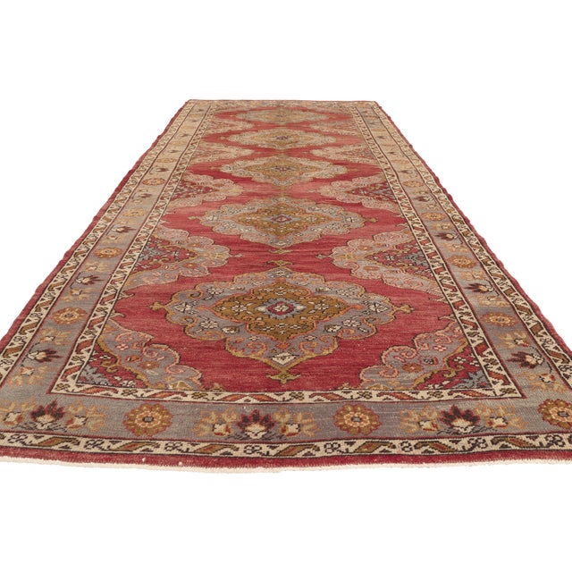 Jacobean Vintage Turkish Oushak Rug, 04'11 X 11'11 For Sale - Image 3 of 10