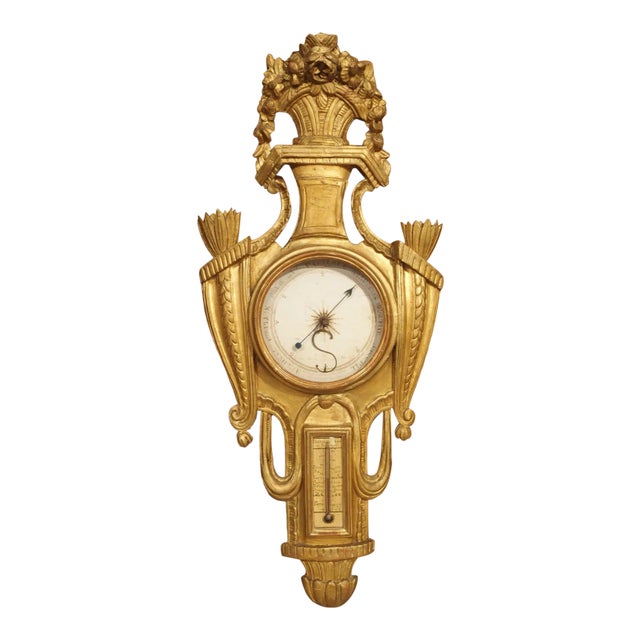 18th Century Parisian Giltwood Barometer Thermometer For Sale