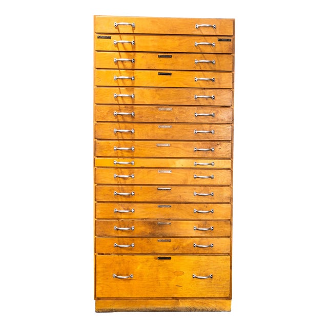 Tall Multi-Drawer Engineers Cabinet, 1950s For Sale