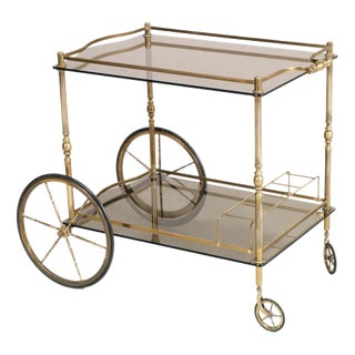 Vintage Hotel Danieli Venice Serving Cart by Aldo Tura, 1950s For Sale