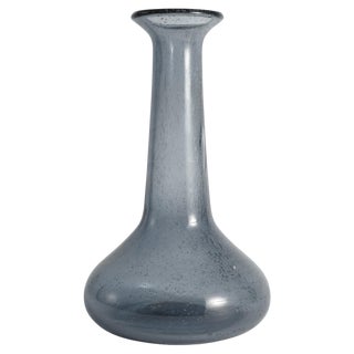 Scandinavian Modern Blue Glass Vase by Erik Höglund for Boda, Sweden, 1960s For Sale