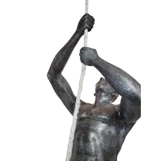 Phillips Collection 7 Feet Tall Contemporary Cast Aluminum "Climbing Man" Suspended Sculpture For Sale - Image 4 of 17