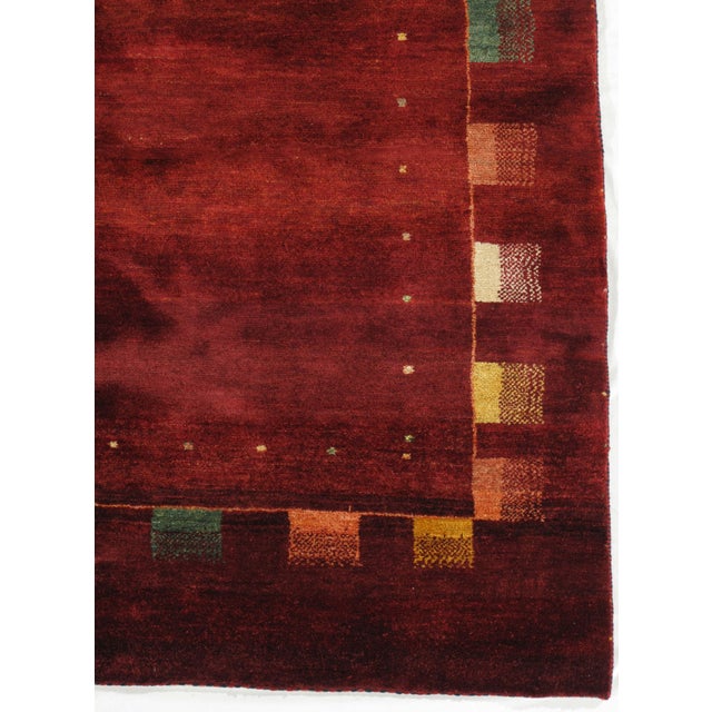 Vintage Hand-Knotted Persian Gabbeh Rug 8'4" X 9'7" For Sale - Image 4 of 5