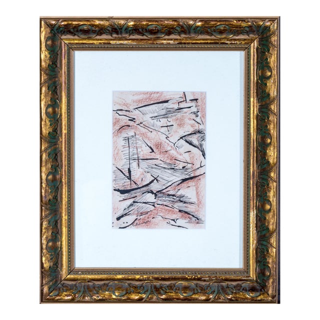 1950s Elizabeth Erlanger Abstract Mixed Media on Paper (C. Mid-Century) For Sale