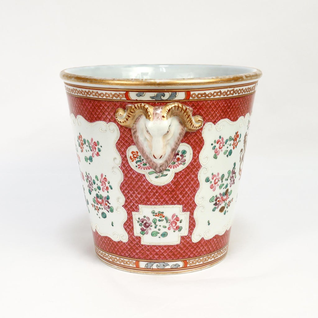Antique Samson Porcelain Chinese Export Style Bianco Sopra Bianco