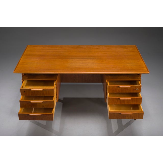 Teak Model 75 Desk from Omann Jun Møbelfabrik, 1960s For Sale - Image 15 of 18