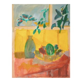 'Study of a Fruit and Vase', Large Post-Impressionist American School Still Life For Sale