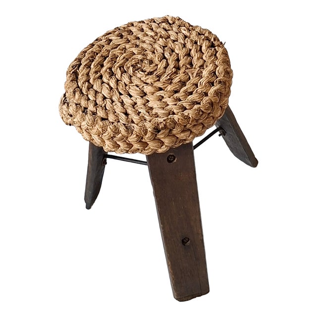 Stool attributed to Adrien Audoux and Frida Minnet, 1950s For Sale