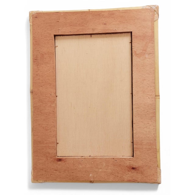 Midcentury Modern Bamboo and Woven Rattan Mirror, 1960s For Sale - Image 9 of 11