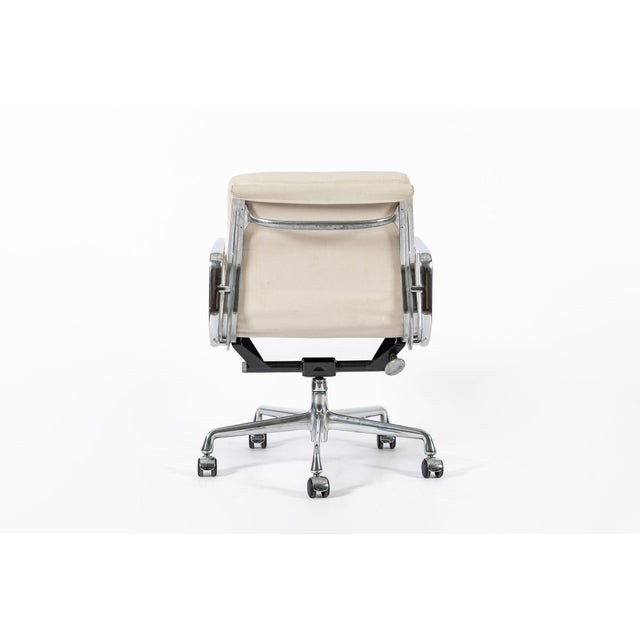 Eames for Herman Miller Tan Cream Office Chair in Schumacher Vegan Suede For Sale In Detroit - Image 6 of 13