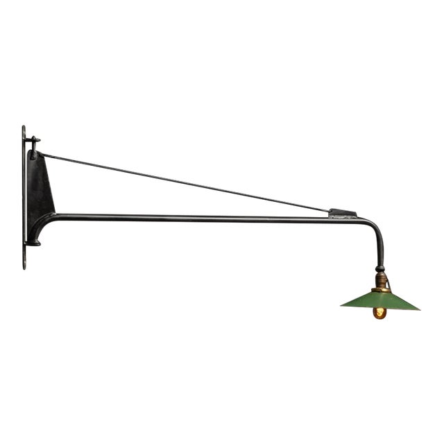 Antique Industrial Swing Arm Lamp For Sale