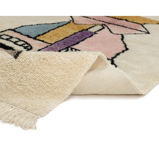 Blue Hand-Knotted Wool Rug by Azele Studio For Sale - Image 8 of 11