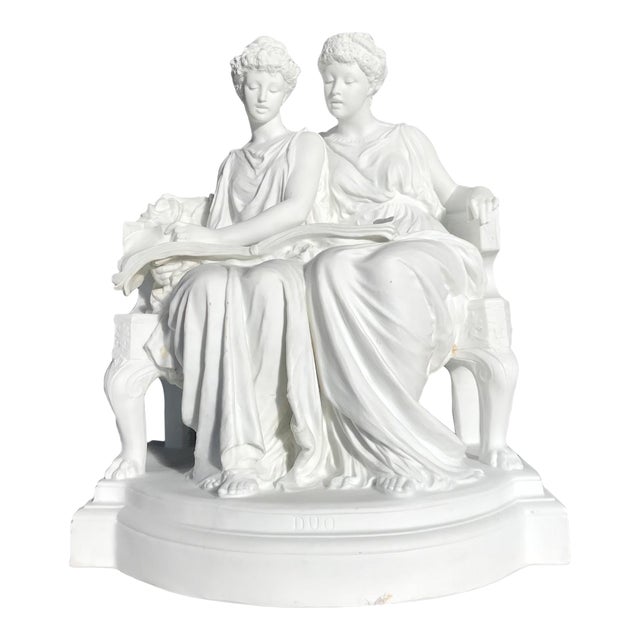 Victorian Porcelain Figural Group Edouard Lanteri Sculpture White Sevres Style Tariff Free Delivery For Sale