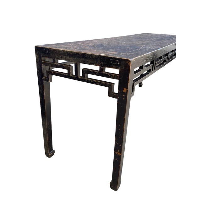 Wood 19th Century Chinese Elmwood Console Table For Sale - Image 7 of 12