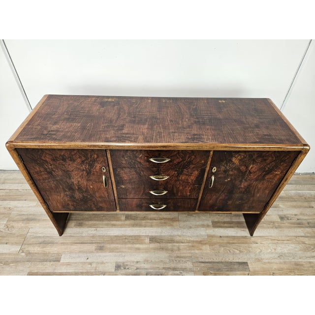 Art Deco Sideboard in Walnut and Blond Walnut, 1950 For Sale - Image 4 of 18