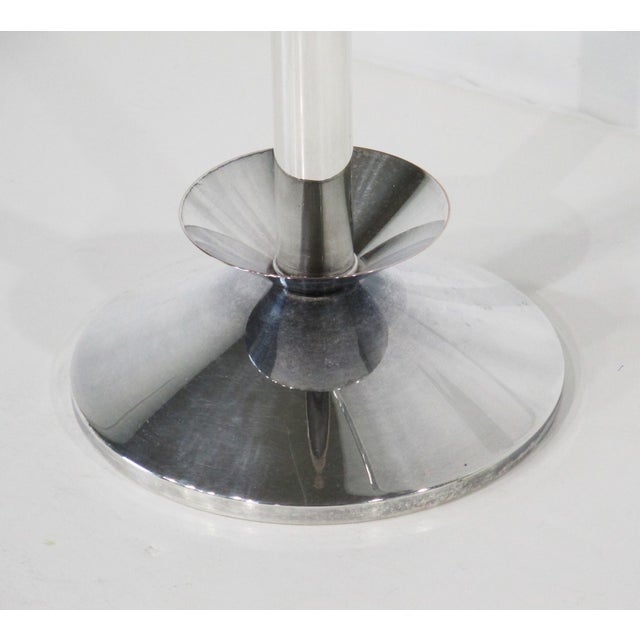 Mid 20th Century Mid Century Silver Plated Candlestick by Sheffield in the Style of Parzinger For Sale - Image 5 of 9