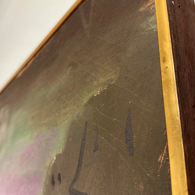 Metal 1963 Framed Oil on Canvas by George Rhoads For Sale - Image 7 of 12