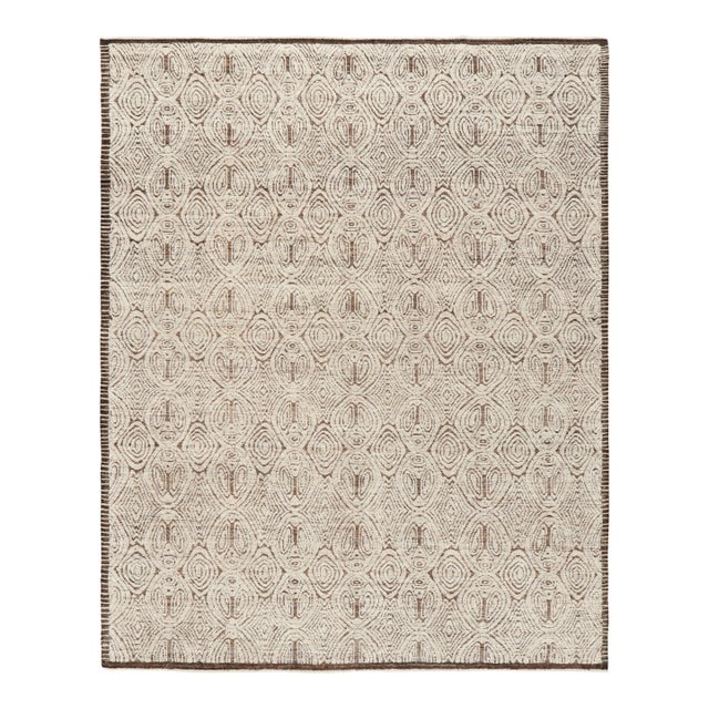 Rug & Kilim’s Moroccan Style Rug in Beige-Brown with Geometric Patterns - 12x15 For Sale