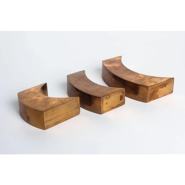 Bronze Set of 3 Vintage Solid Bronze Candle Holders by Monique Gerber For Sale - Image 8 of 8