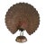Early 20th Century Anglo-Indian Polychrome Etched Brass Peacock Figurine For Sale
