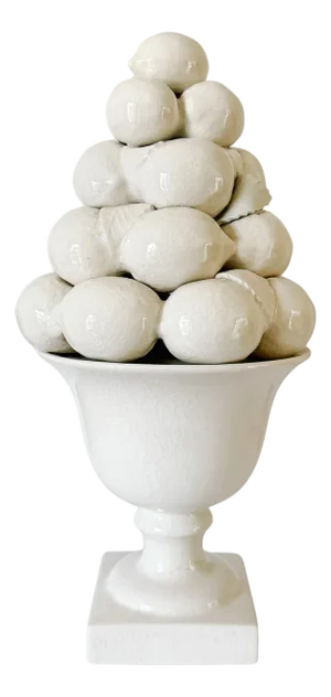 Vintage Portuguese Creamware Crackle Glaze Lemon Topiary for for Great City Traders San Francisco