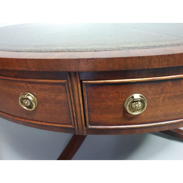 Victorian Mahogany Coffee Table with Leather Top on Brass Wheels from Heldense, 1980s For Sale - Image 12 of 16