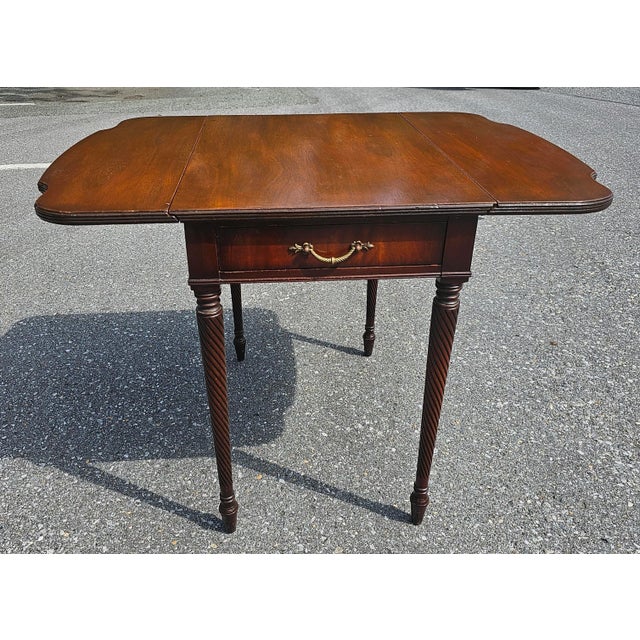 Early 20th Imperial Grand Rapids Mid Century Mahogany Pembroke Table For Sale - Image 9 of 9