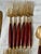 Mid 20th Century Brass & Rosewood Flatware Set for 6 Knives Forks Spoons 24 PCS Silverware For Sale - Image 9 of 12
