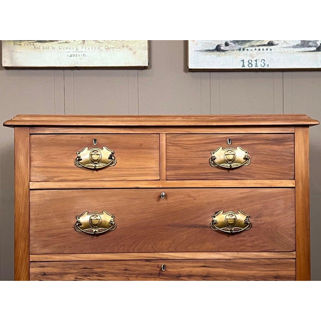 1920s Antique English Country Pine Chest of Drawers 5 Drawer Dresser C1920 For Sale - Image 5 of 18