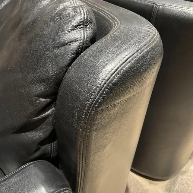 Modern 1976 Style Mario Marenco Italian Leather Lounge Chairs by Arflex Italy For Sale - Image 3 of 13