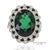 Vintage Platinum 950 Milgrain Natural Diamond and Tourmaline Ring, Size 7 For Sale In New York - Image 6 of 12