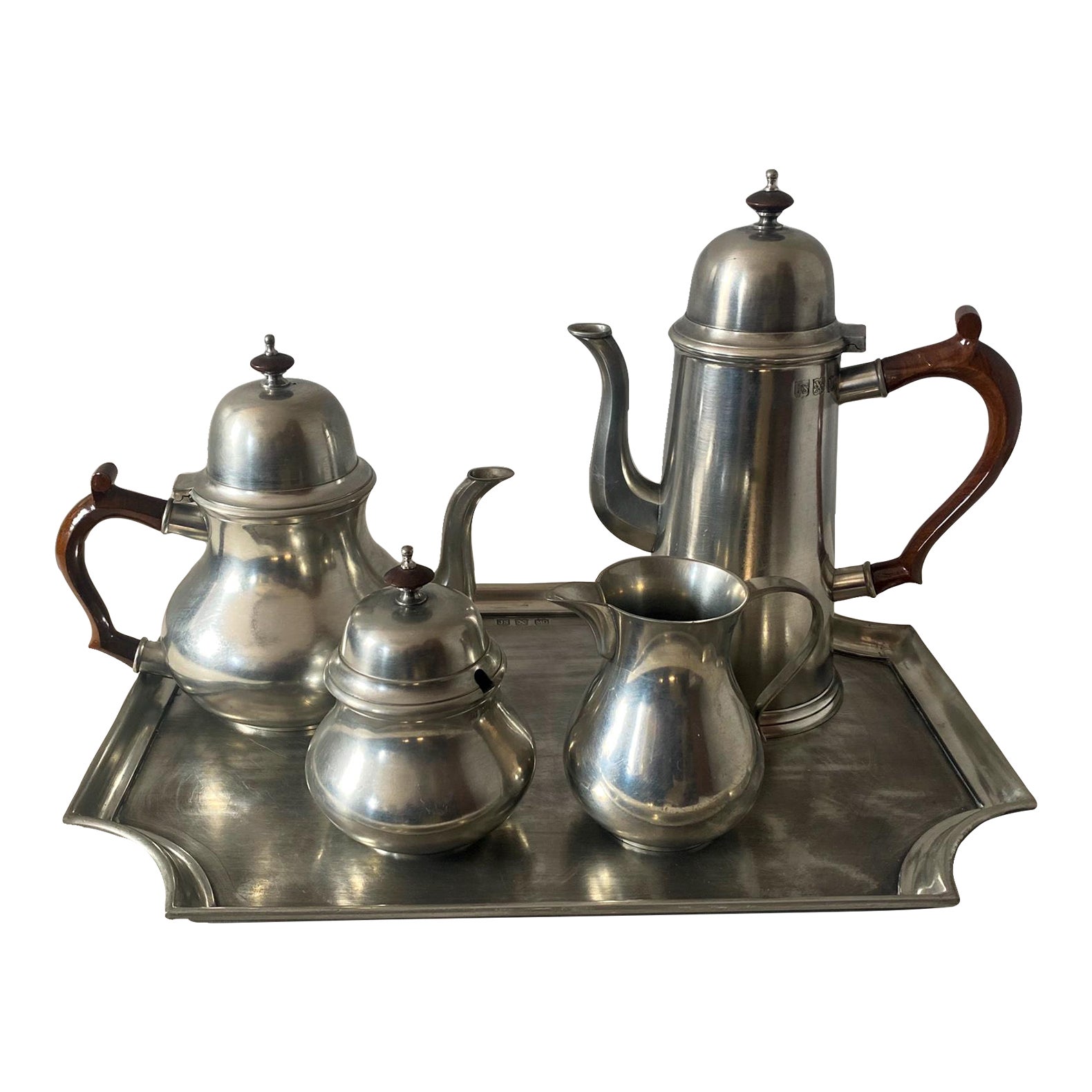 Vintage John Somers Pewter Coffee and Tea Service 5 Pieces Chairish