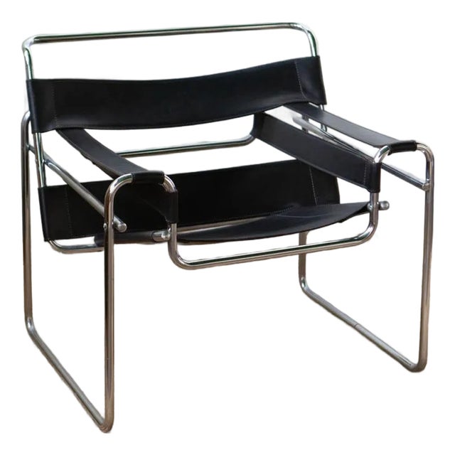 Chrome and Leather Sling Wassily Style Chair For Sale