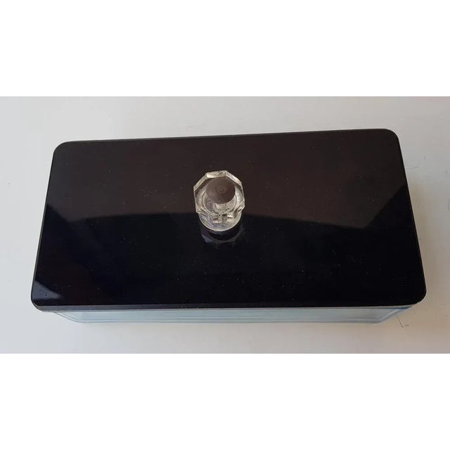 Postmodern Art Deco Glass Lid Box Storage For Sale - Image 3 of 4