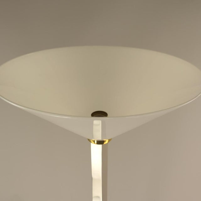 Chrome Uplights with Huge Opal Glass Shade, 1970s For Sale - Image 13 of 18