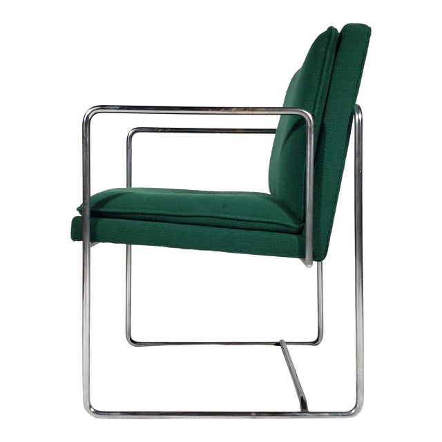 Vintage 1970's Original Stephen D. Sherman Chair for Tulip Inc. Solid Steel Bar Frame For Sale
