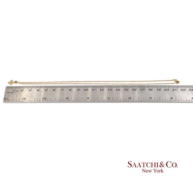 18k(750) Yellow Gold Natural Diamond Cross Pendant Necklace With Chain For Sale - Image 11 of 12