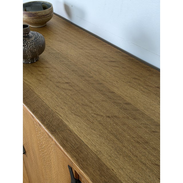 Brown Danish Modern Sideboard in Oak and Brass by Henning Kjærnulf, 1960s For Sale - Image 8 of 12