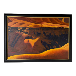 1990’s Vintage Rowe Impressionist Grand Canyon Landscape Oil on Canvas Painting, Framed