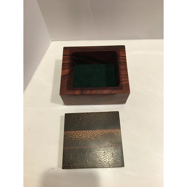 1990s Jeffrey Seaton Signature Series Black Palm & Cocobolo Wood Box For Sale - Image 5 of 9