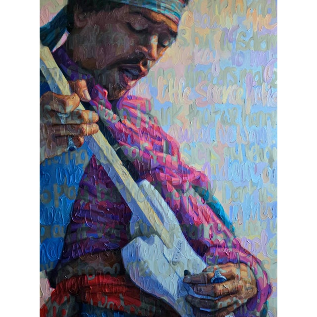Christina Major Oil on Canvas “Jimi” by Christina Major 56 x 66 2025 For Sale In West Palm - Image 6 of 12