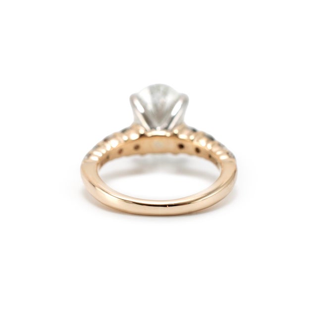 Early 21st Century 14k Yellow Gold 3.81ctw Oval Lab Grown Diamond Accented Engagement Ring, Size 5 For Sale - Image 5 of 8
