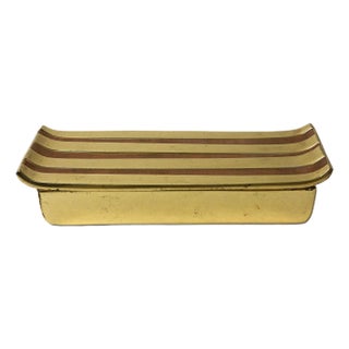 Mid Century Ben Seibel Design for Jenfred Ware Brass Coffee Table Cigarette Box For Sale