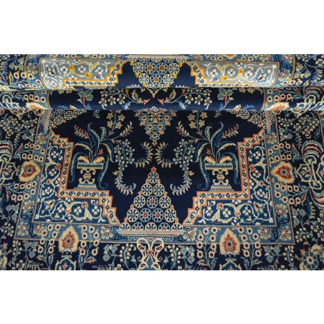 Hand-Knotted Kashan Rug in Cork Wool, 2000s For Sale - Image 9 of 12